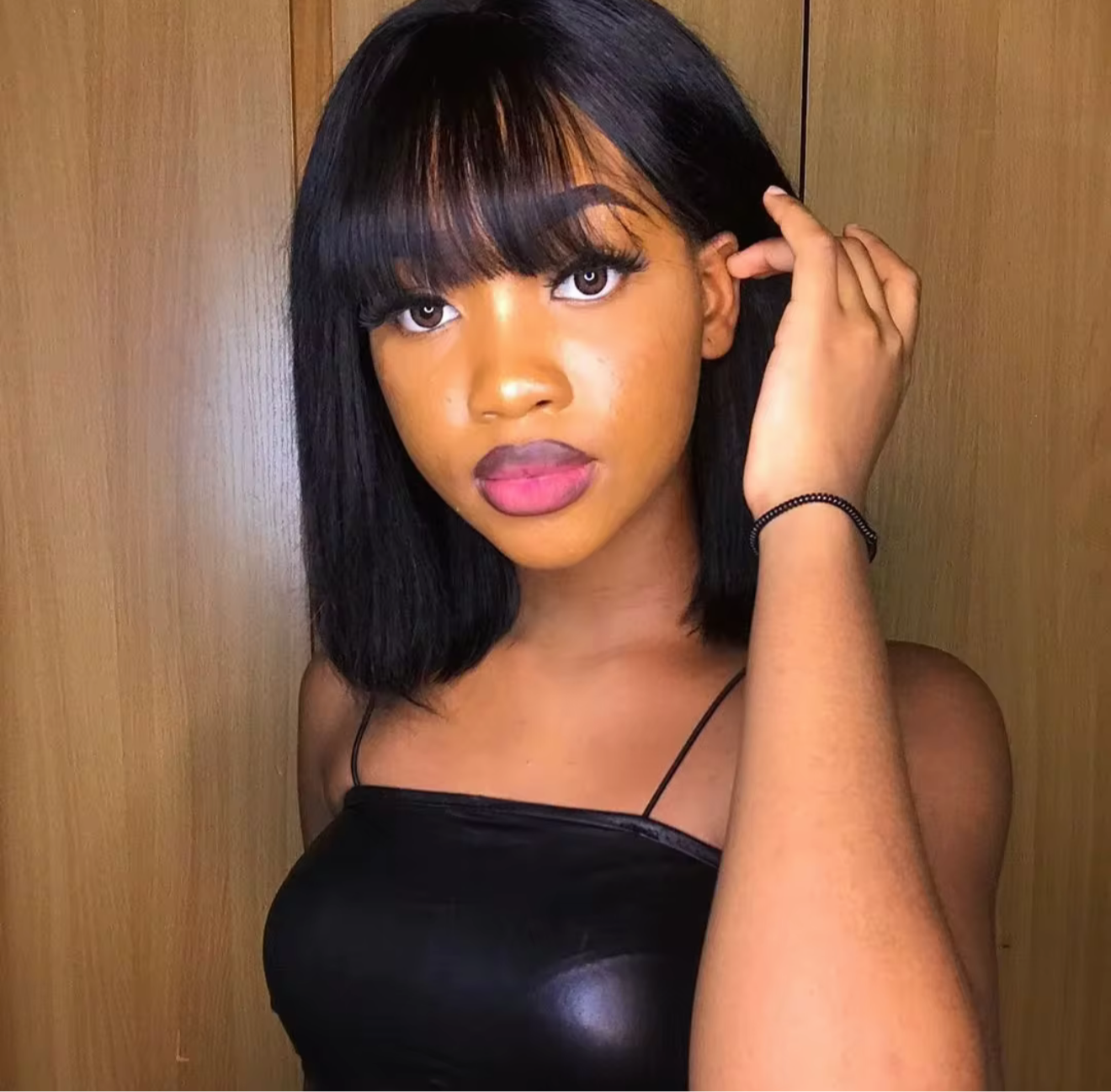 Bang human hair wig
