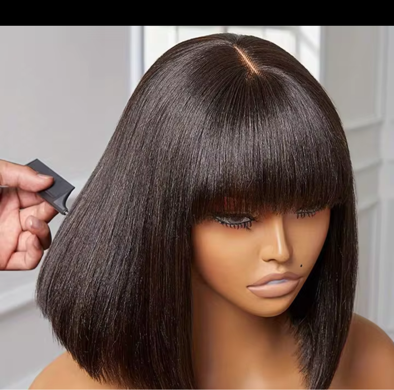 Bang human hair wig