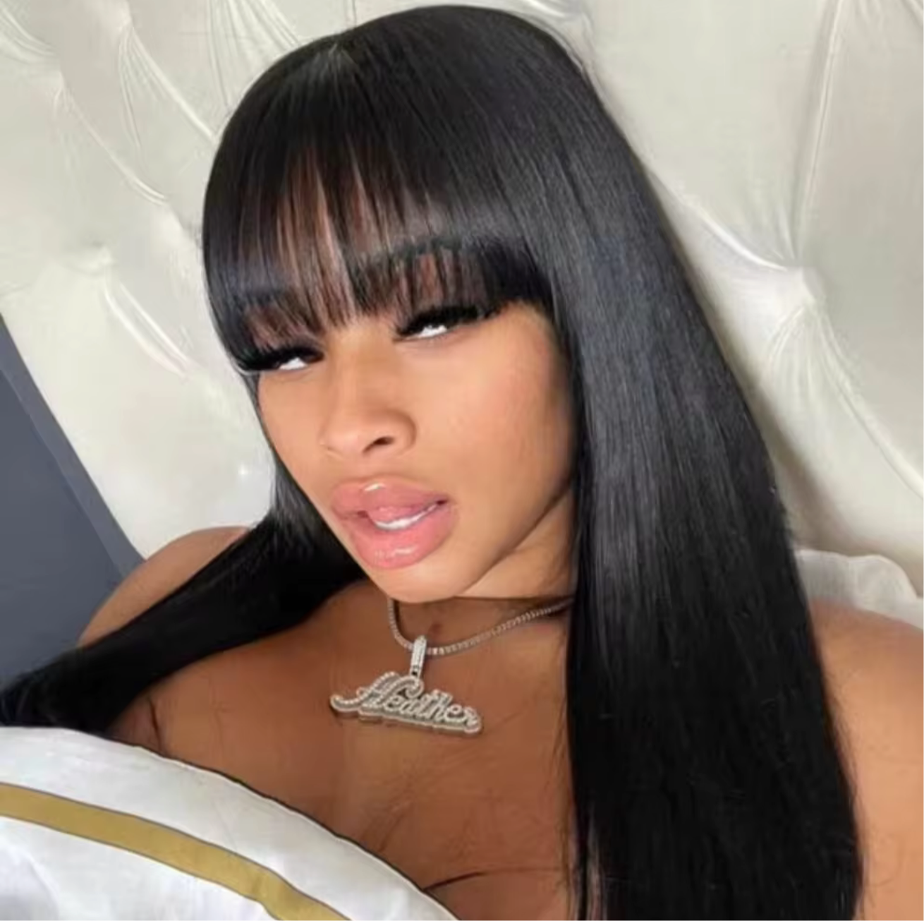 Bang human hair wig