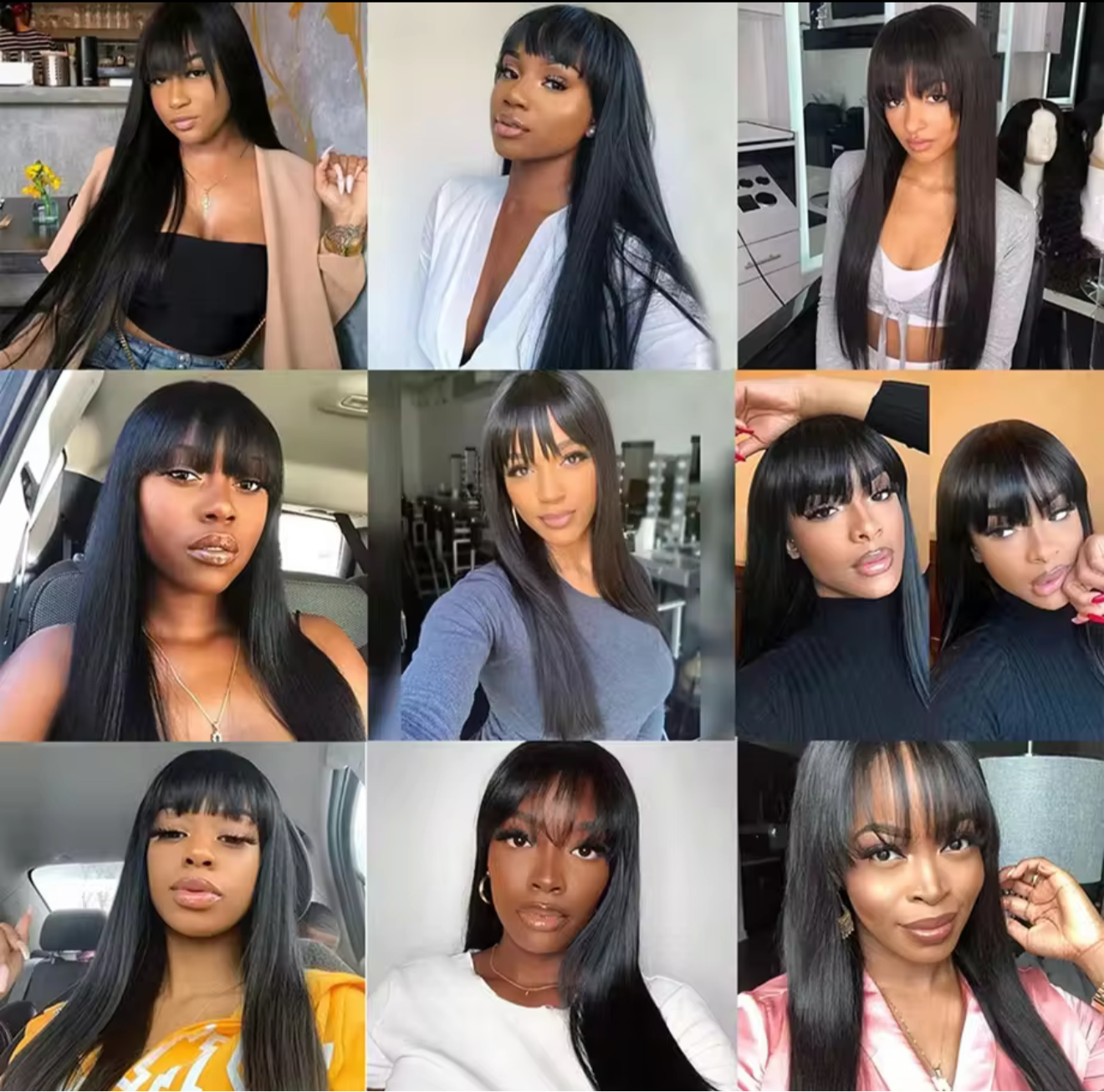 Bang human hair wig
