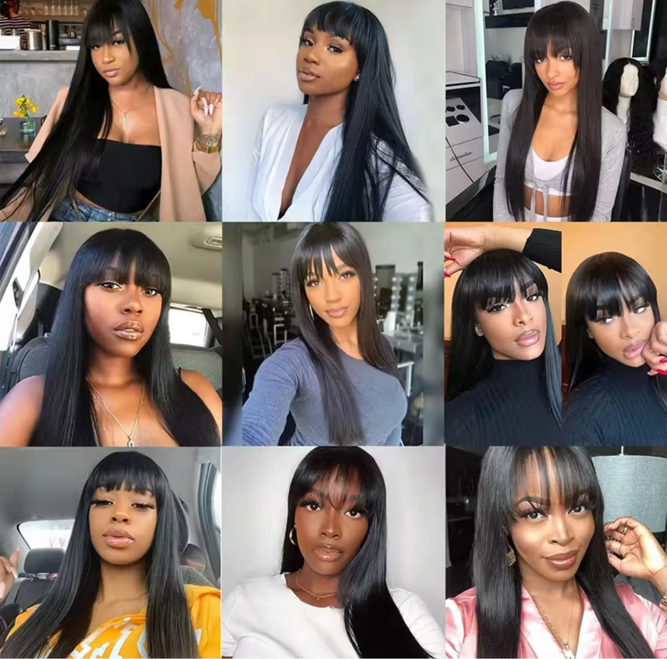 Bang human hair wig