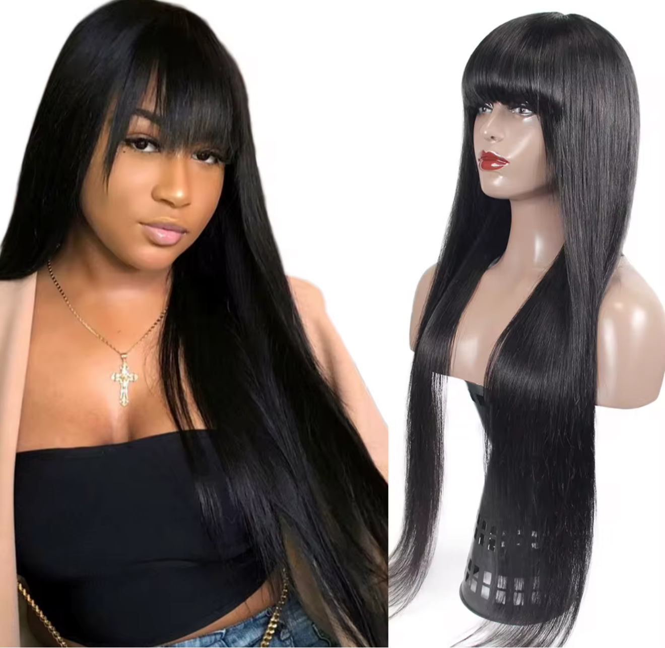 Bang human hair wig
