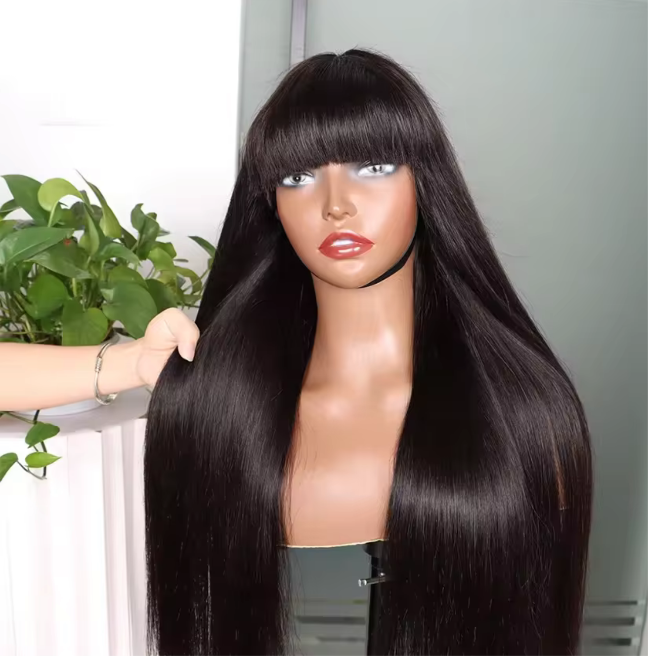 Bang human hair wig