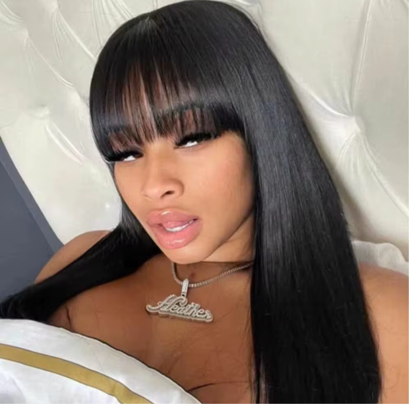 Bang human hair wig