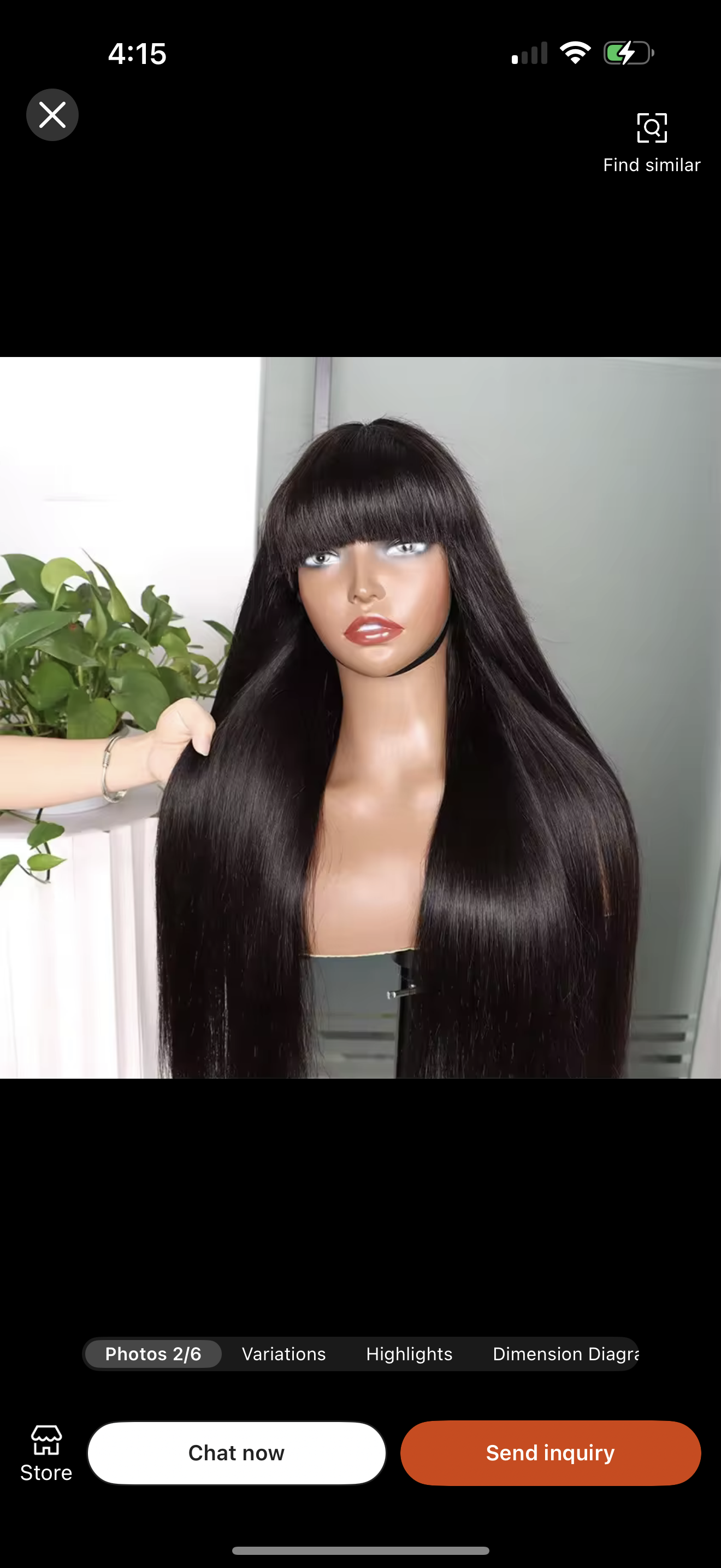 Bang human hair wig