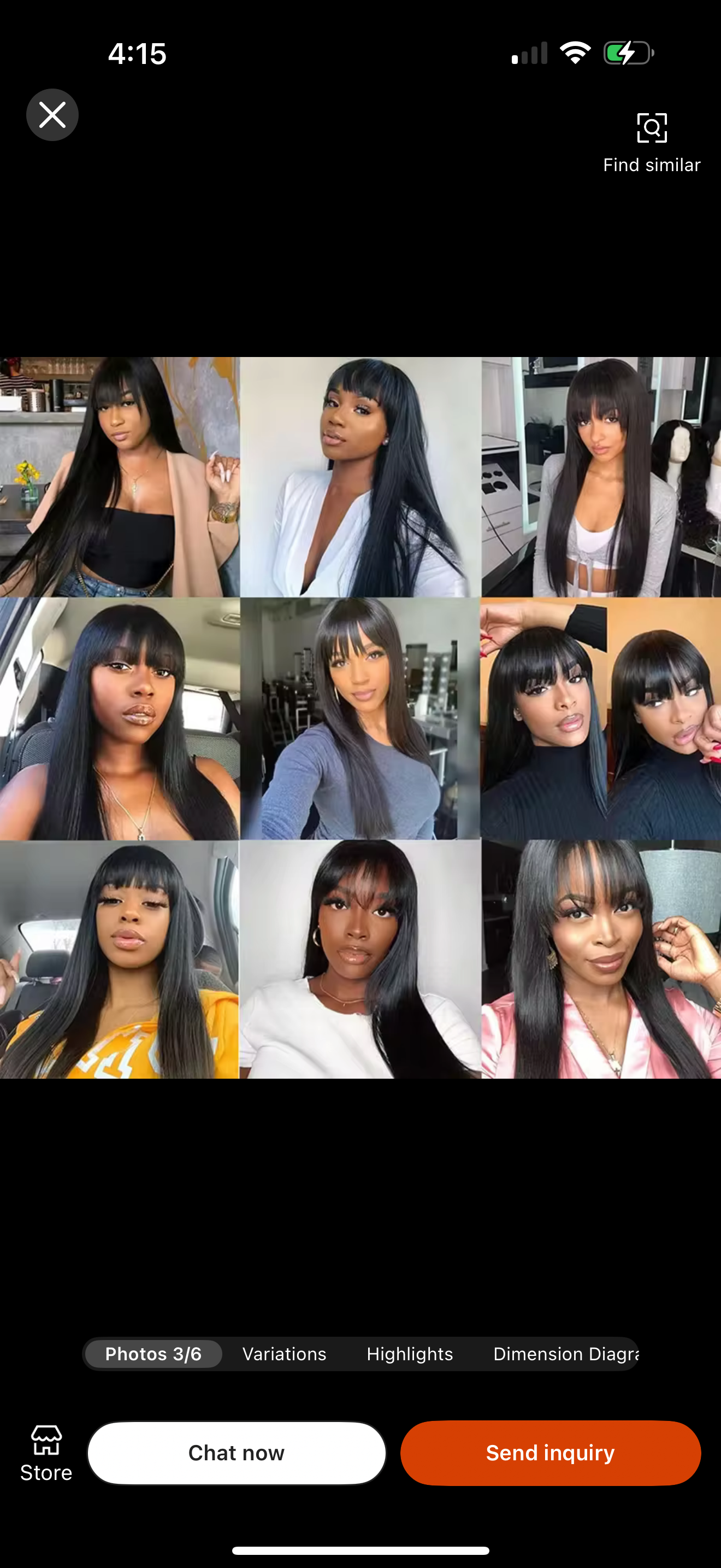 Bang human hair wig