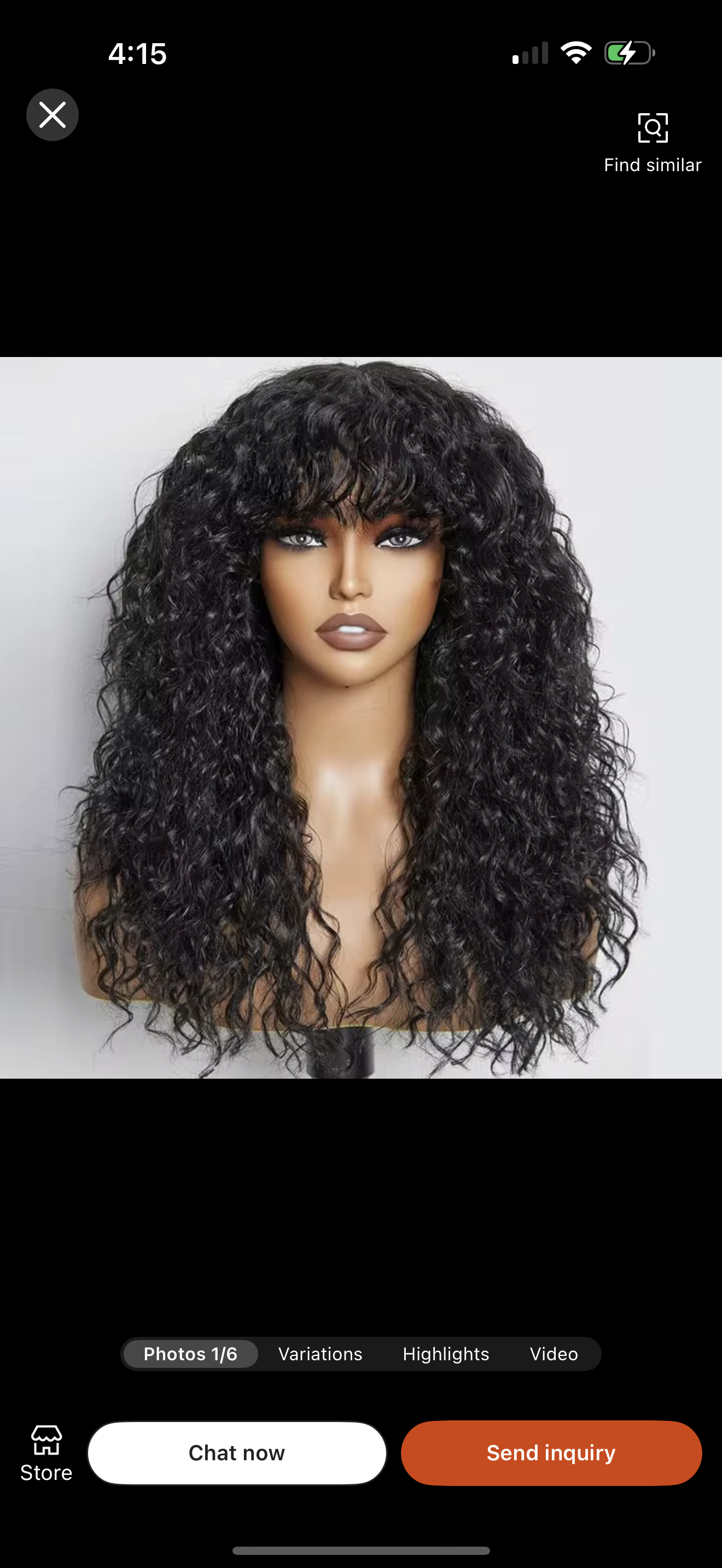 Bang human hair wig
