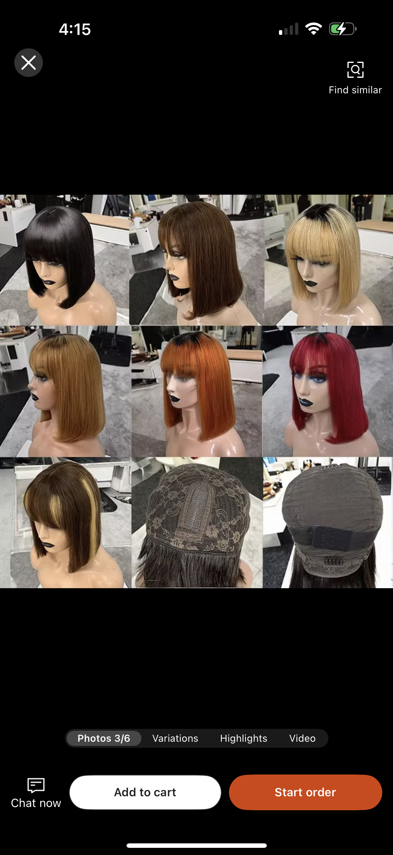 Bang human hair wig