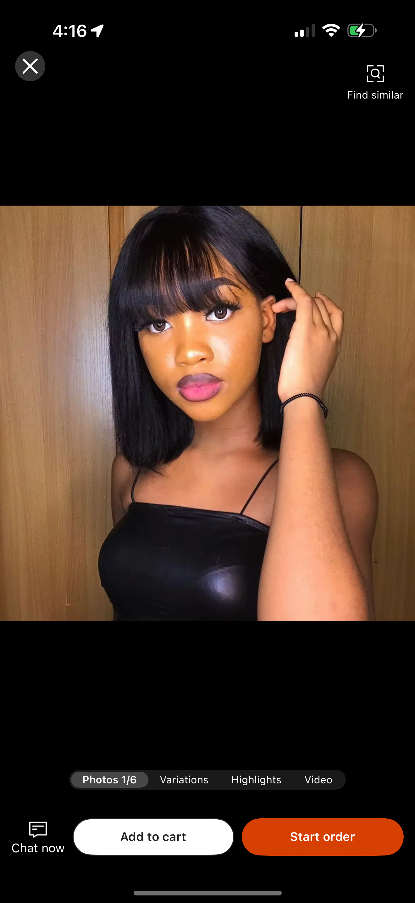 Bang human hair wig