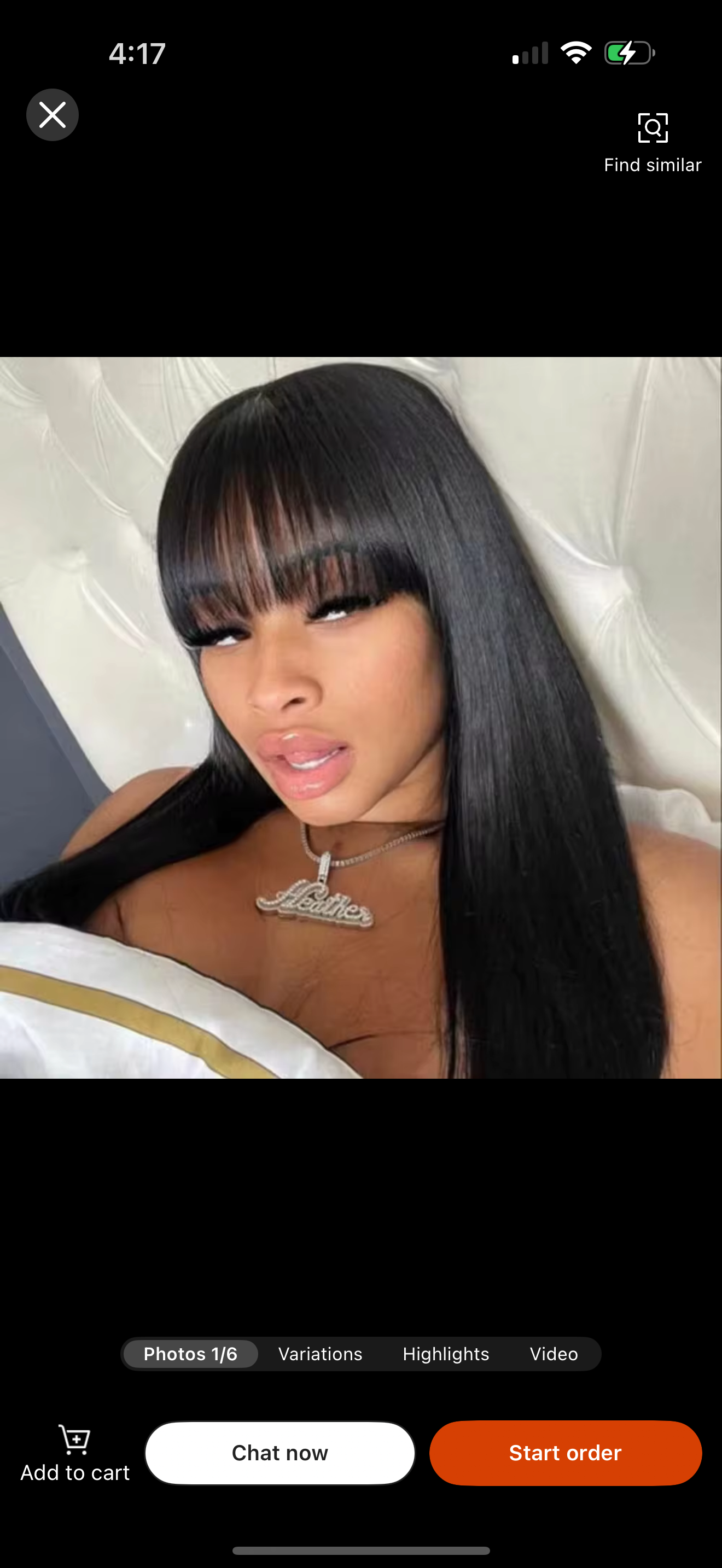 Bang human hair wig