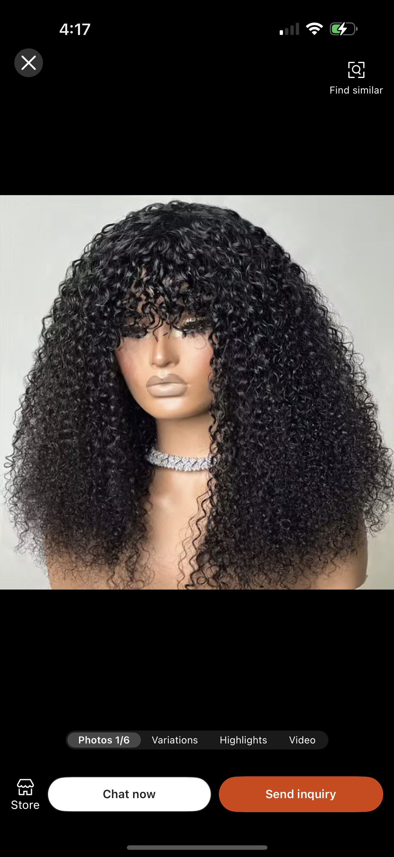 Bang human hair wig
