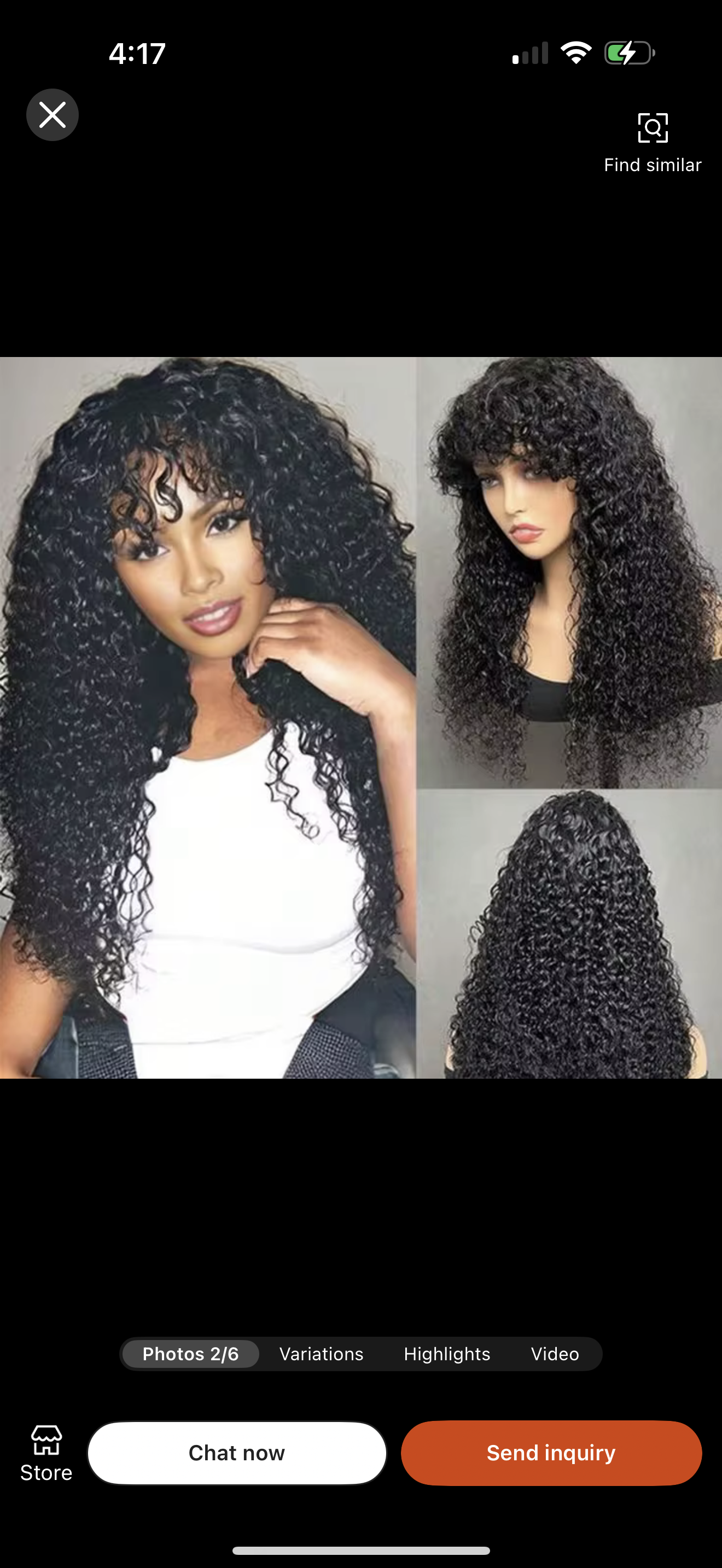 Bang human hair wig