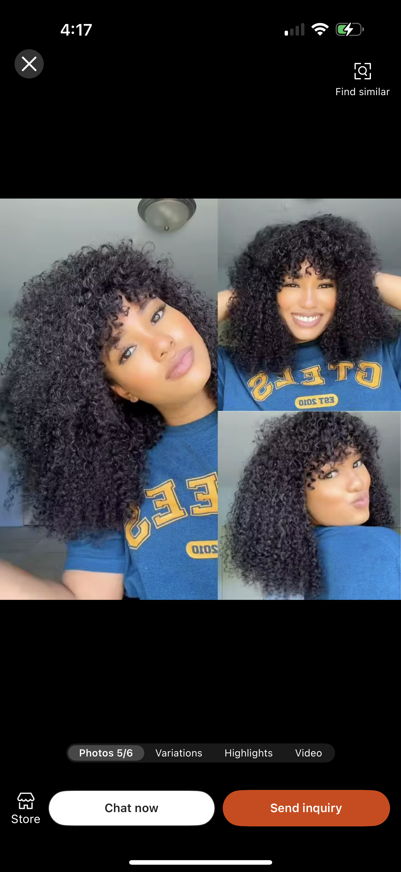 Bang human hair wig