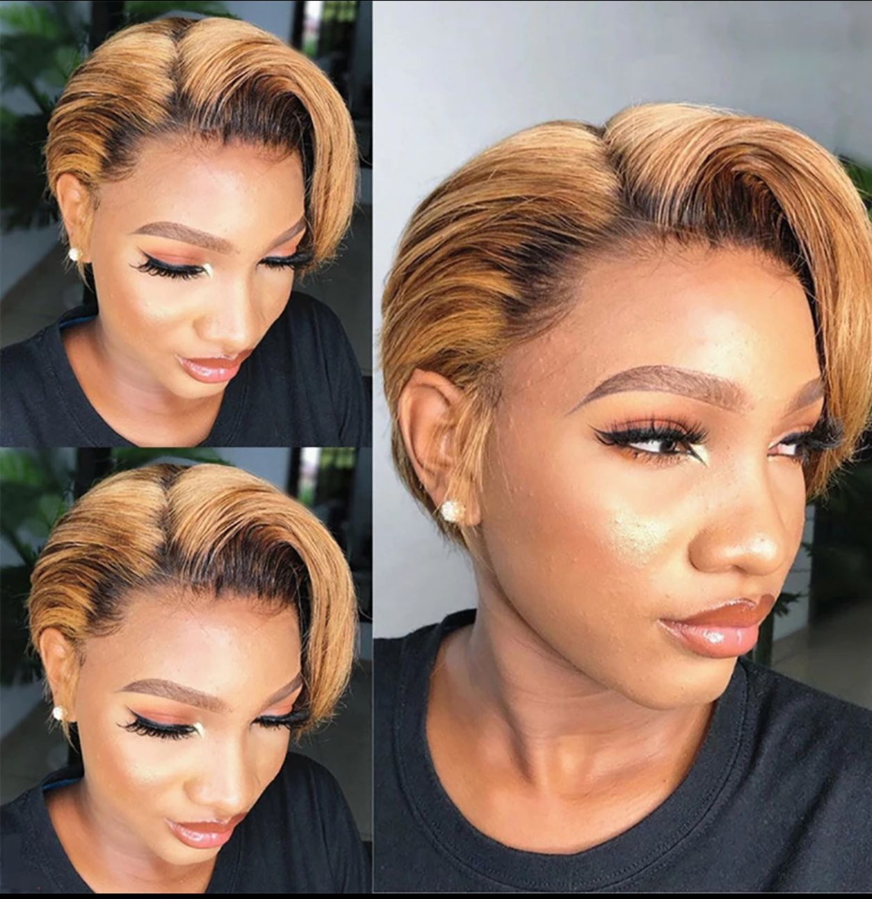 Short pixie human wig human