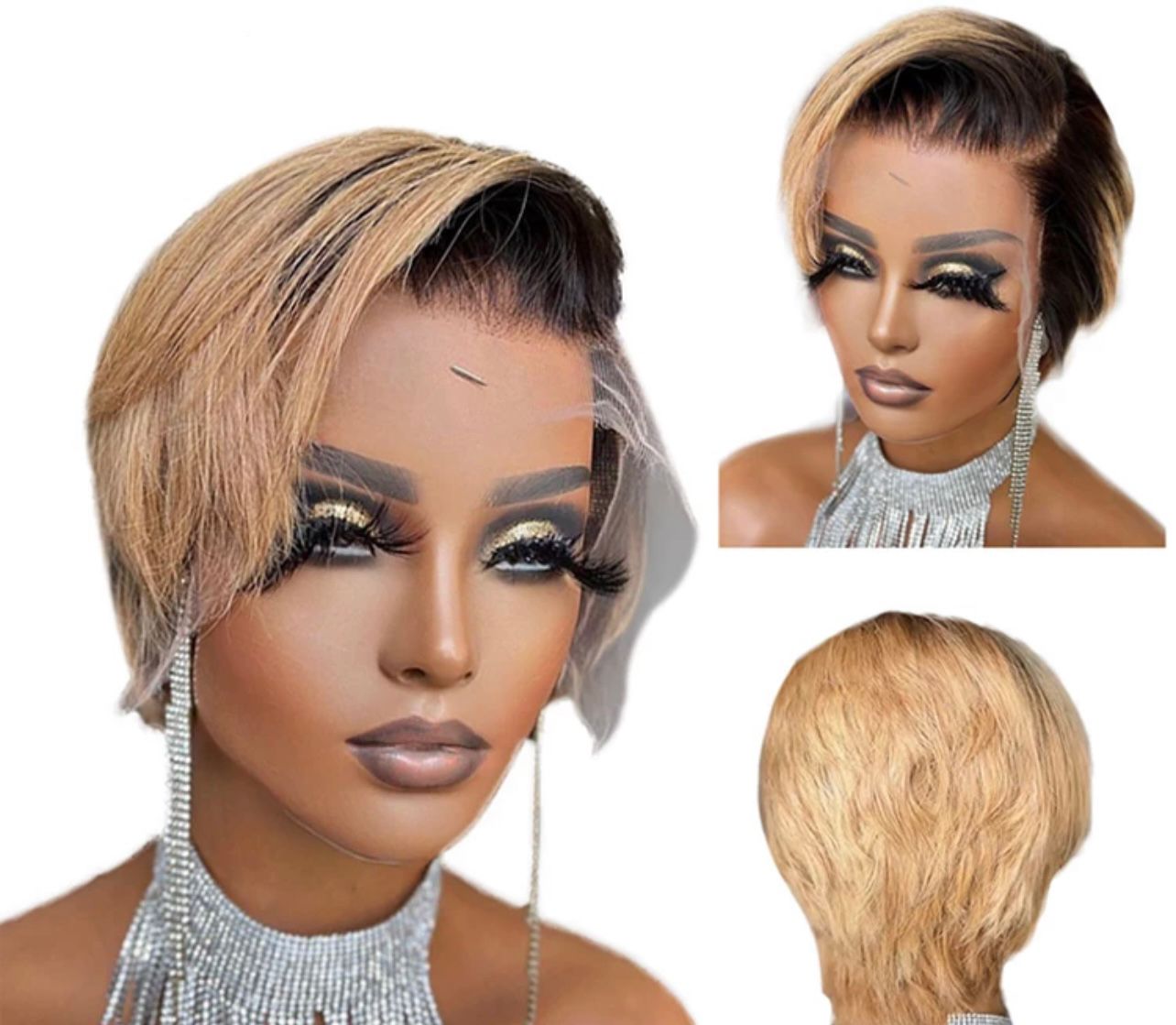 Short pixie human wig human