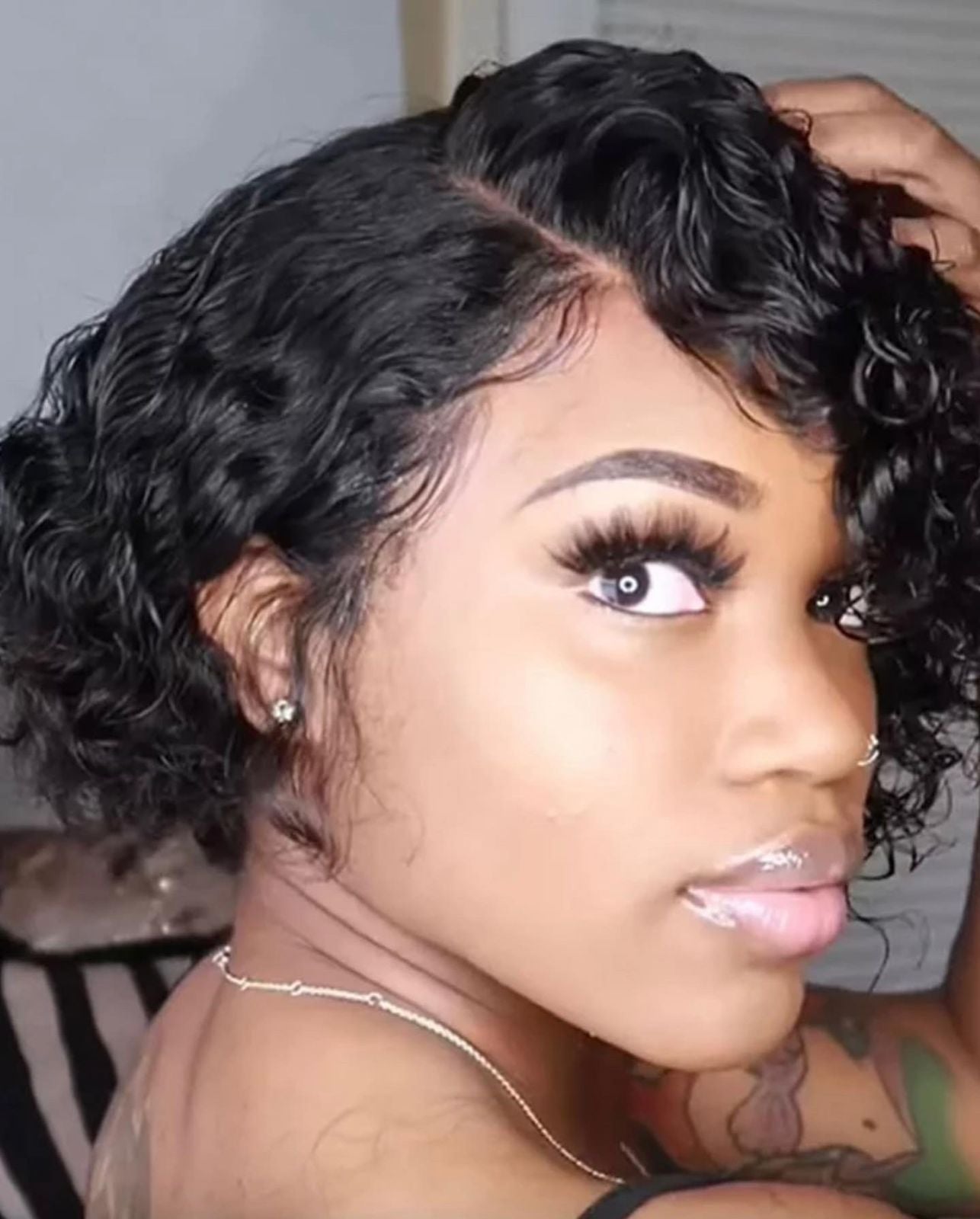 Short pixie human wig human
