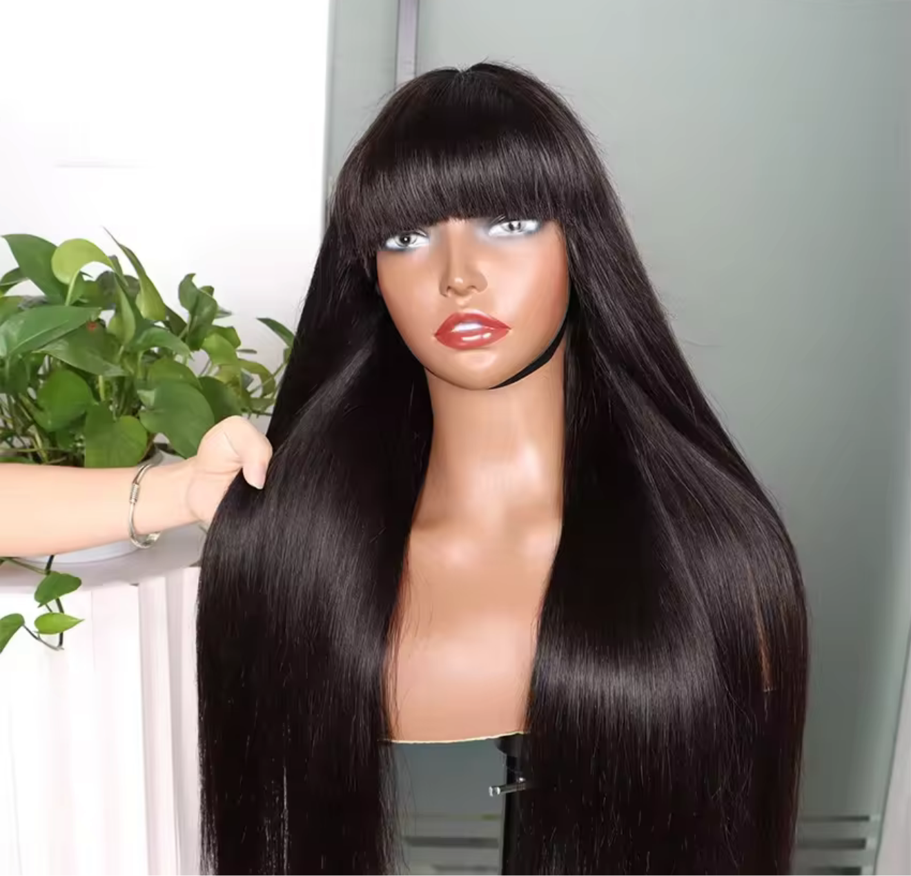 Bang human hair wig