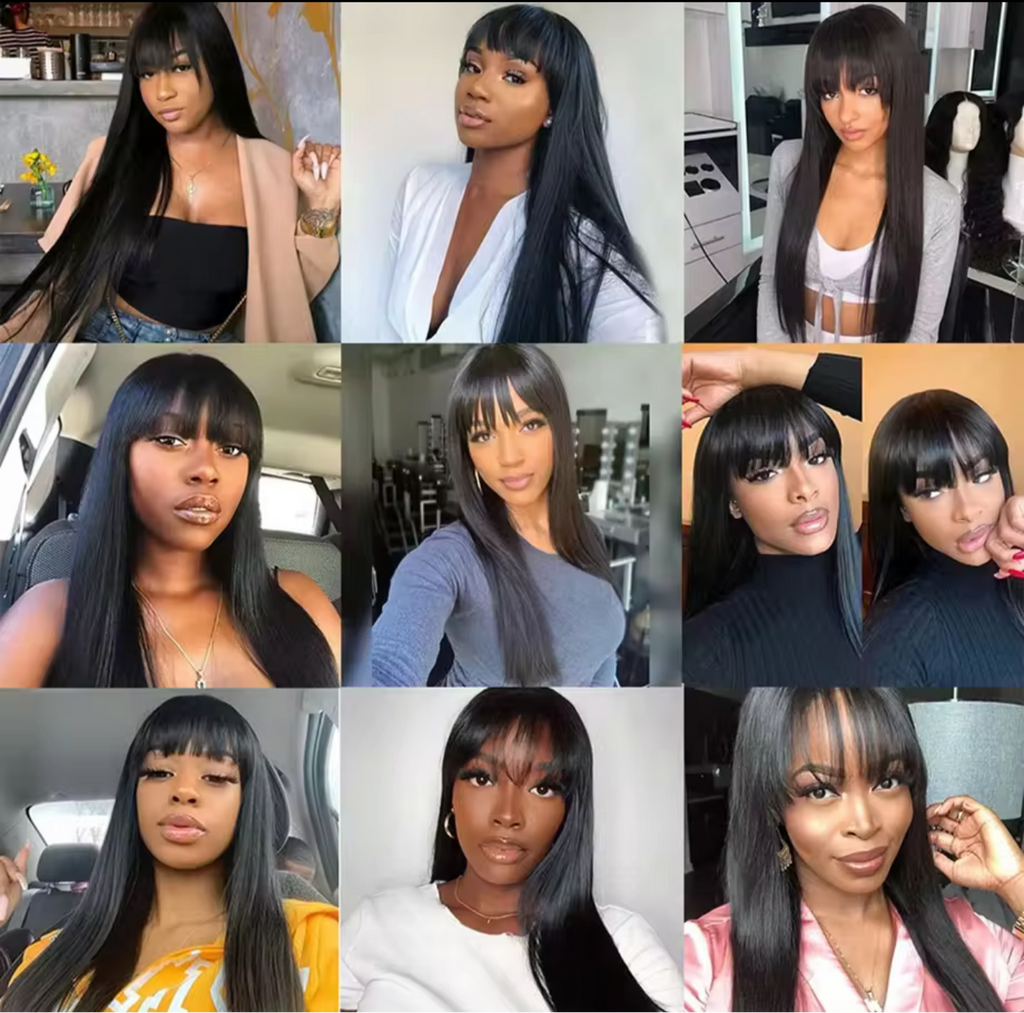 Bang human hair wig