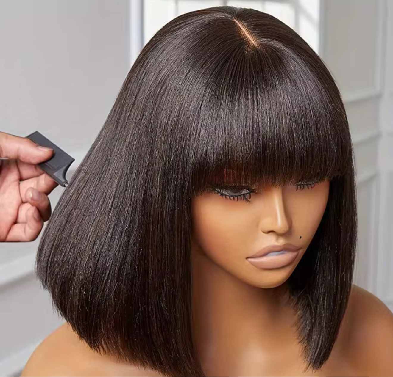 Bang human hair wig