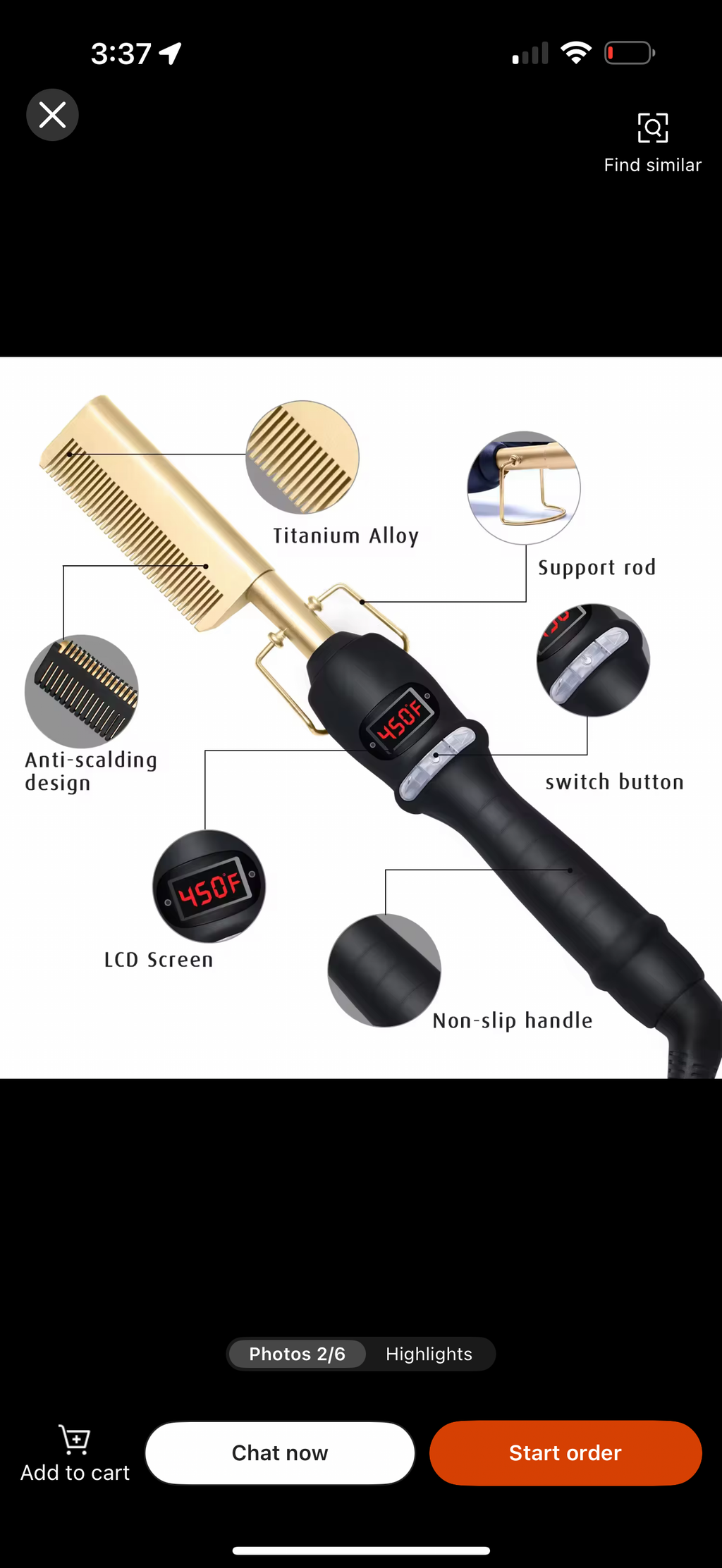 Hot Comb Brush iron
