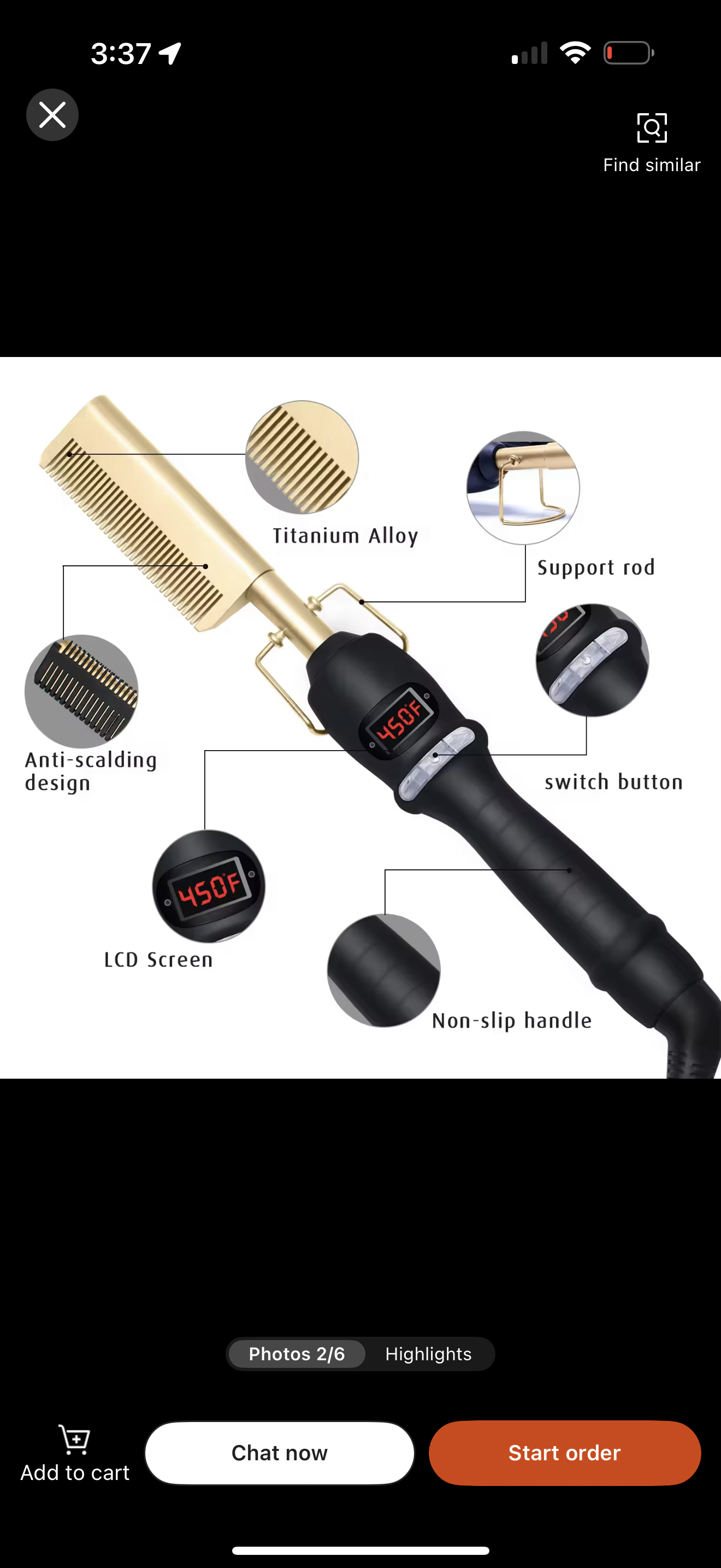 Hot Comb Brush iron