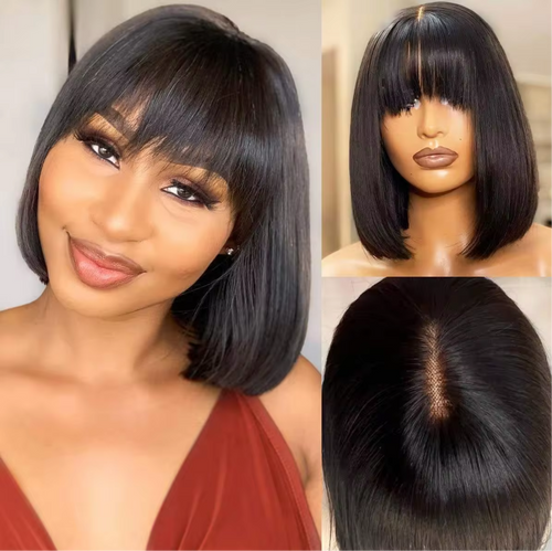 Bang human hair wig