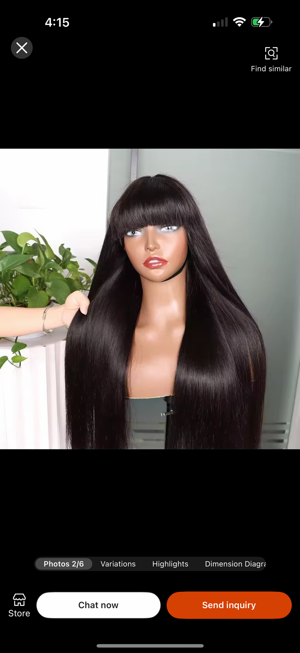 Bang human hair wig