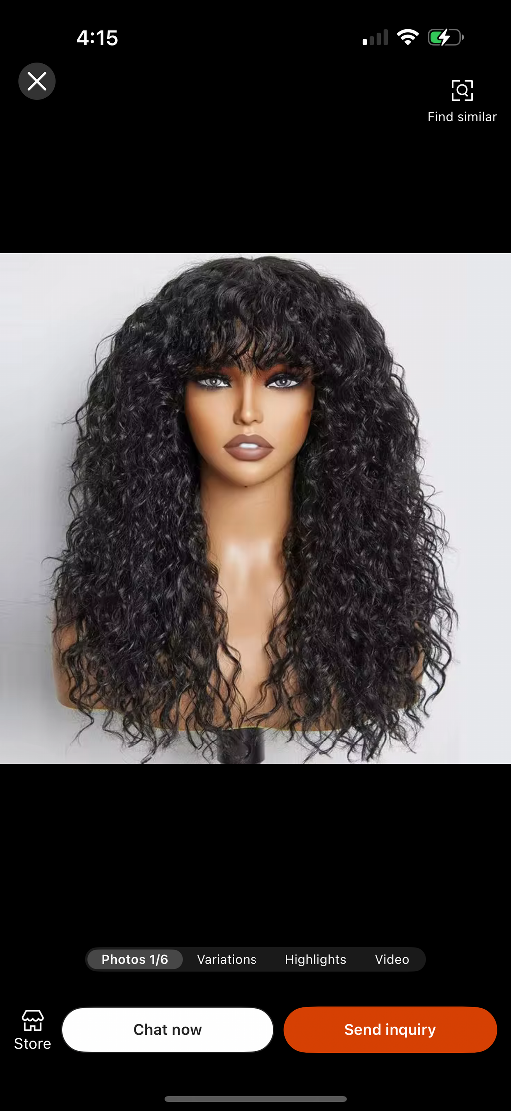 Bang human hair wig