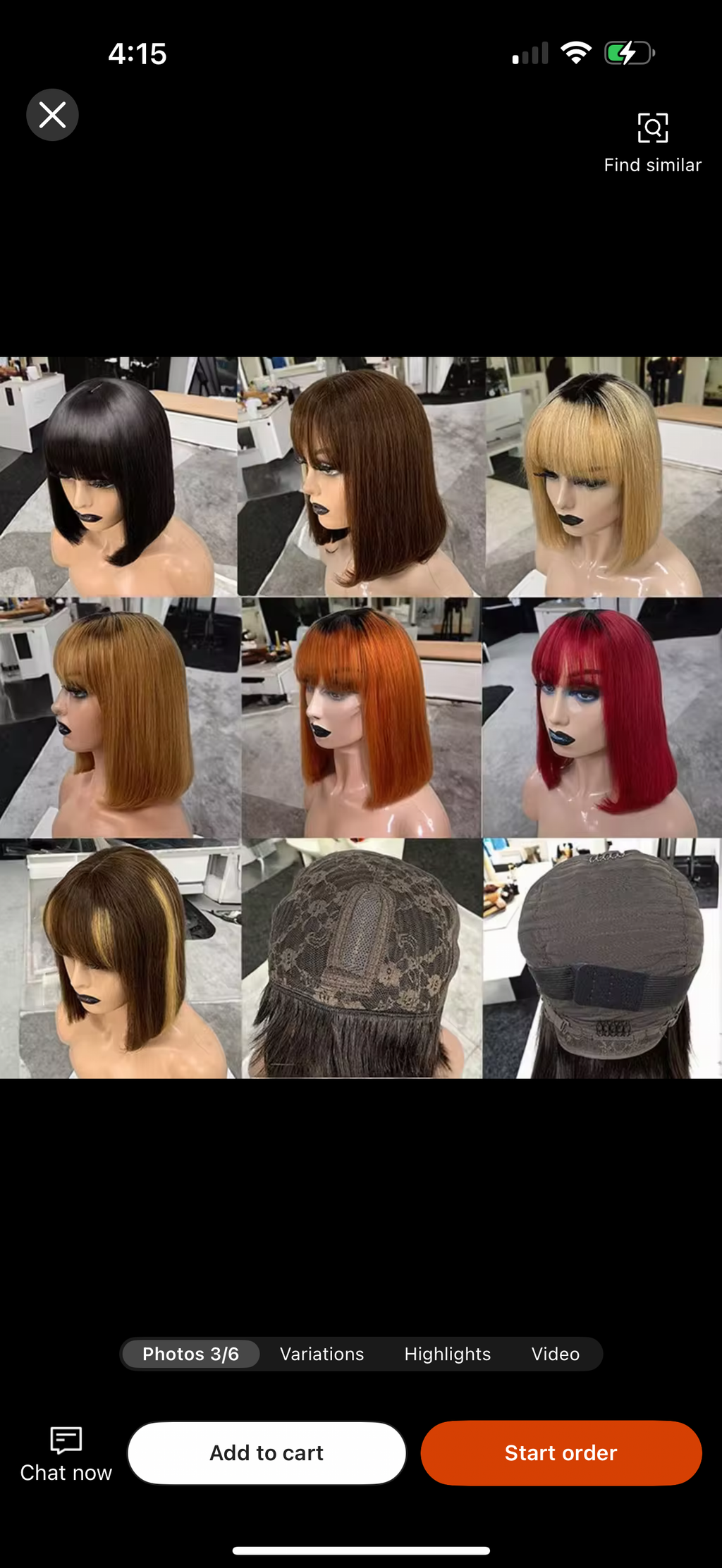 Bang human hair wig