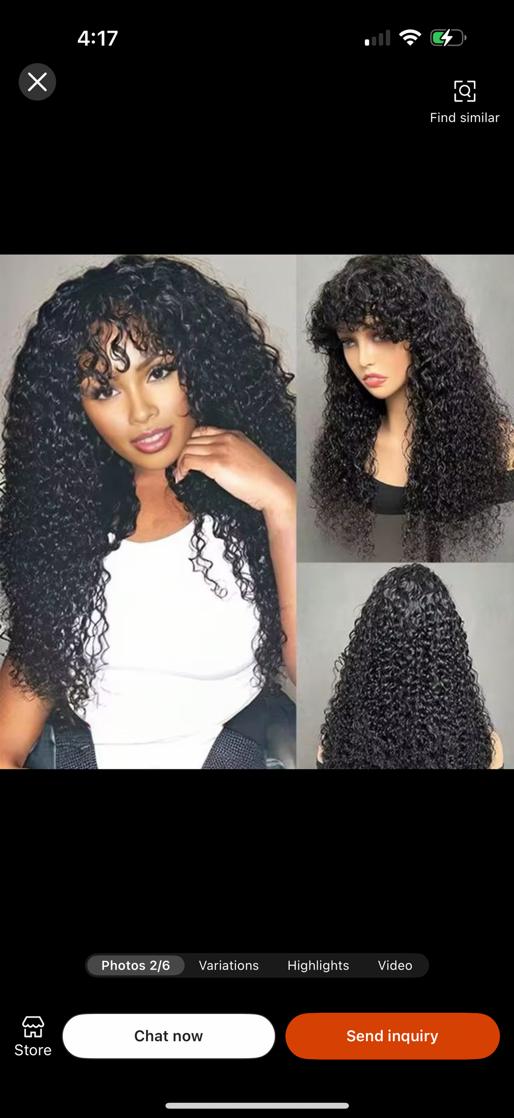 Bang human hair wig