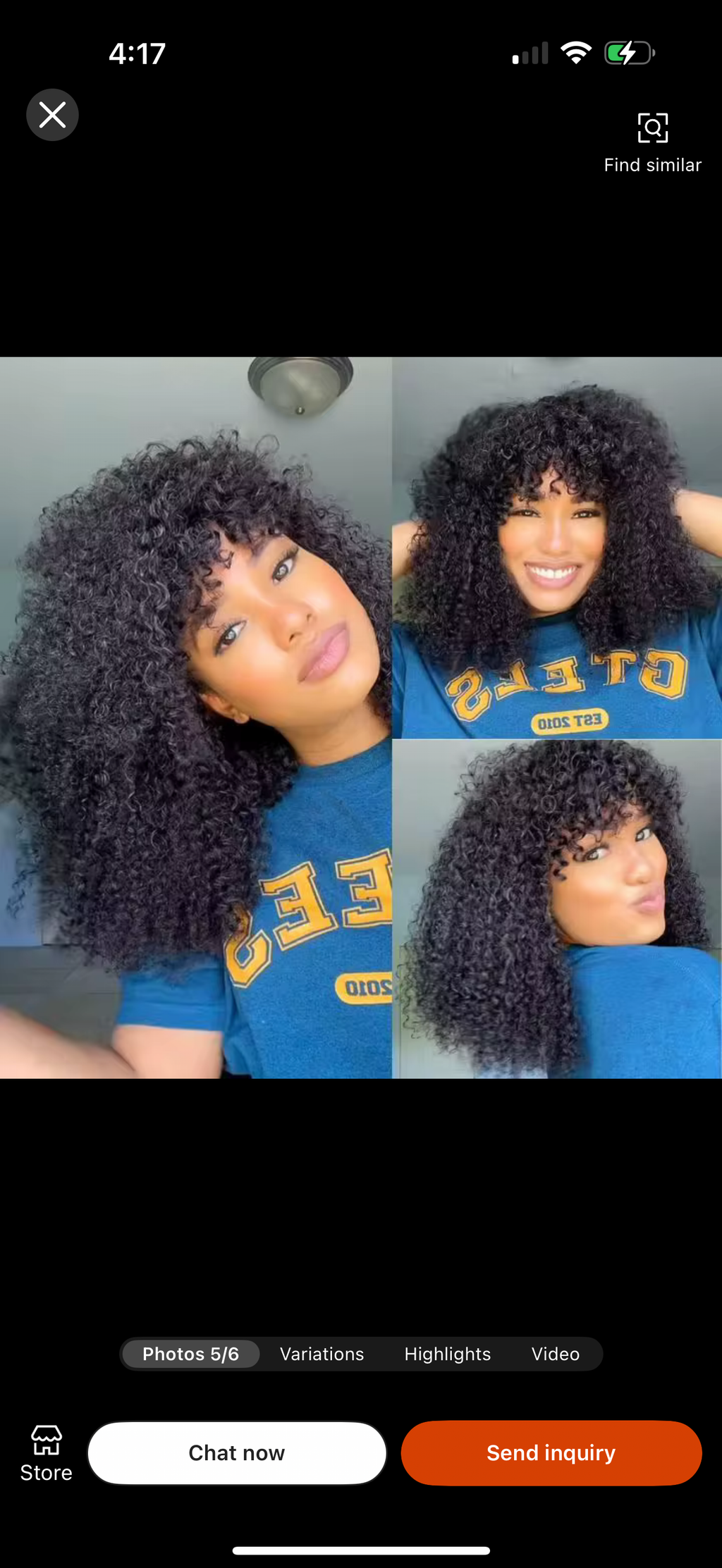 Bang human hair wig