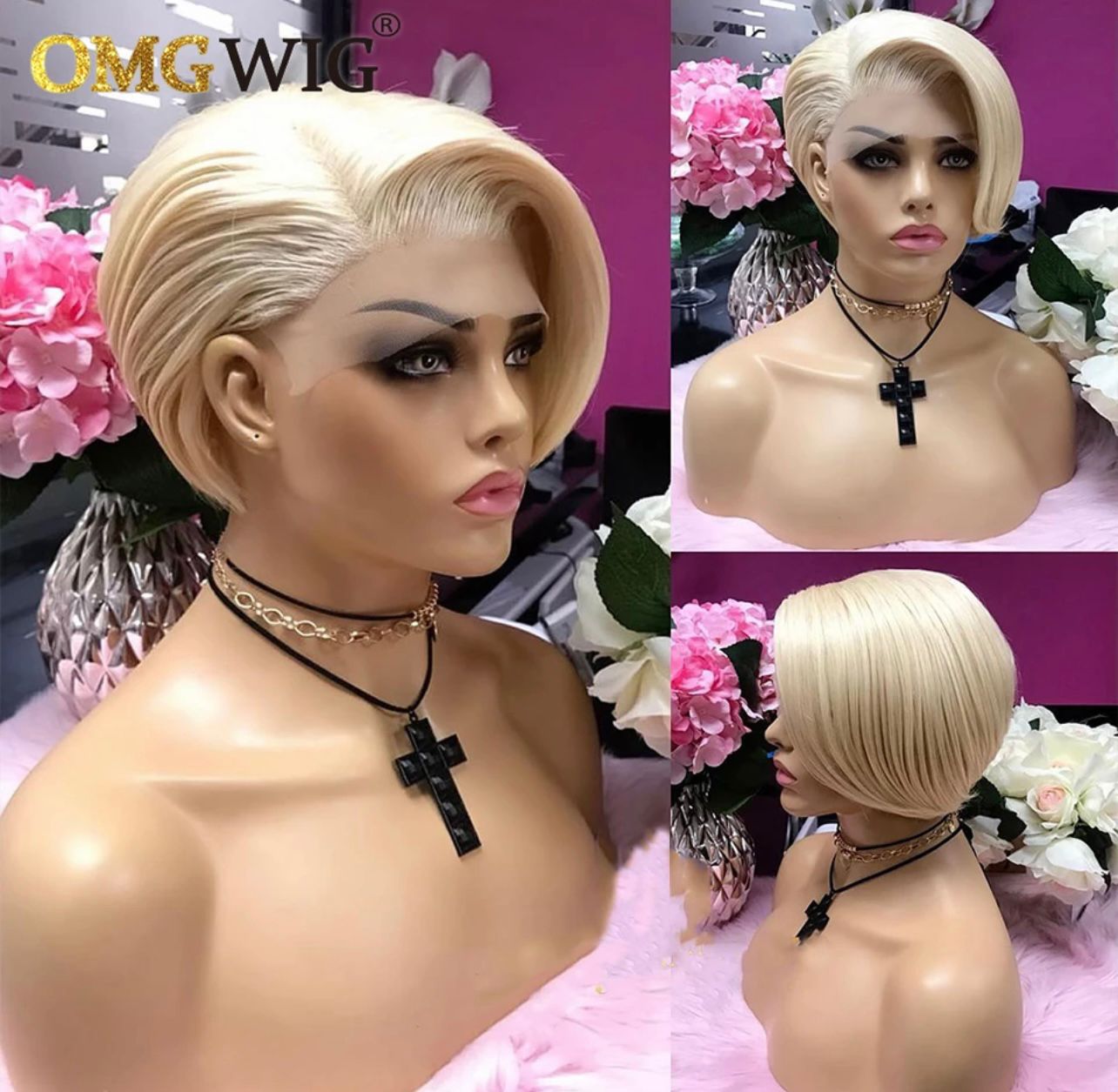Short pixie human wig human